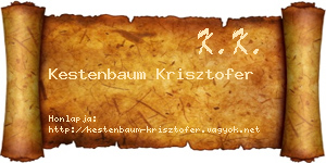 Kestenbaum Krisztofer névjegykártya