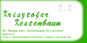 krisztofer kestenbaum business card